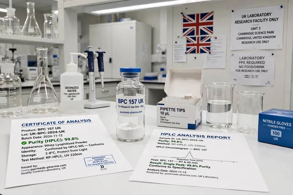BPC 157 UK research guide laboratory use puremeds-pharma UK